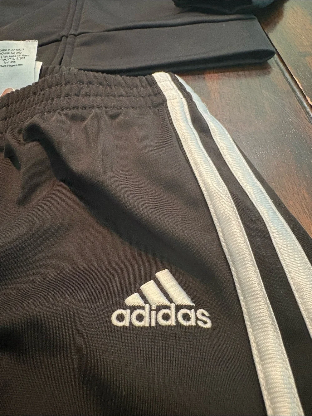 Adidas Kids Black Track Jacket & Pants Set with White Stripes (4T)